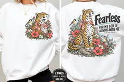 Fearless Christian Front Back PNG, Leopard Faith Front Back Product Image 1
