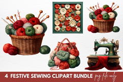 Festive Christmas Sewing Clipart Sublimation Product Image 1