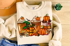 Halloween Coffee Cups PNG, Halloween PNG, Fall Coffee PNG Product Image 1