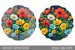 Flowers Wind Spinner Design. Floral Wind Spinner Sublimation Product Image 1