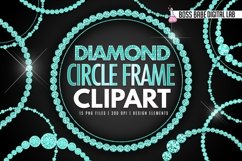 Glam Diamond Circle Frame Clipart Product Image 1