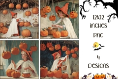 Vintage Halloween Backgrounds, Halloween Pumpkins PNG Product Image 1
