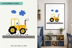Cute Tractor Nursery Poster Print | EPS SVG PNG JPG Product Image 1