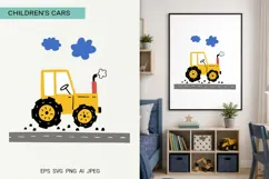 Cute Tractor Nursery Poster Print | EPS SVG PNG JPG Product Image 1