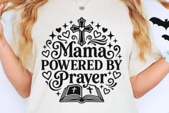 Mama Powered By Prayer Svg, Christian Mom Svg, Faith Mom Svg Product Image 2
