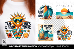 Summer Beach Clipart sublimatoin PNG Product Image 1