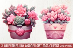 Pink Valentine Succulent Pot Clipart Product Image 1