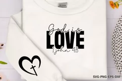 God is love 1 john 4:8 Sleeve SVG PNG Product Image 1