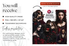 Gothic Valentine&#039;s day Clipart, Valentines day PNG,Love Product Image 2