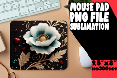 Whimsical Mouse Mat Sublimation, 3D Flower Product Image 1