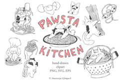 Hand Drawn Italian Pasta Vector Clipart Product Image 1