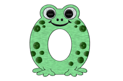 Frog Number 0 Embroidery Design Product Image 1