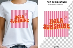 Hola Sunshine PNG Sublimation | Retro Summer Quote Design Product Image 1