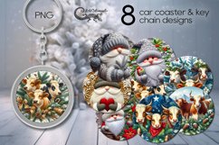 Christmas cow | retro Car coaster &amp; key chain sublimation Product Image 1