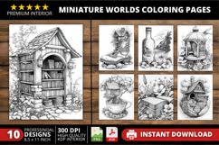 Miniature Worlds Coloring Pages | Hidden Scenes Bundle PDF Product Image 1