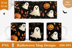 Halloween Mug Wrap Design, Pumpkins Mug Sublimation Design Product Image 1