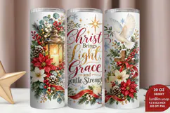 Pray Trust Rest 20oz Tumbler Wrap, Christian Christmas Praye Product Image 2