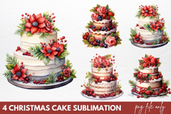 Christmas Cake Sublimation Clipart PNG Product Image 1