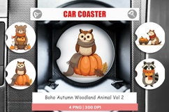 Car Coaster Boho Woodland Animals Product Image 1