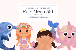 Watercolor Mermaid Clipart Product Image 1
