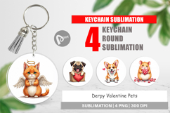 Derpy Valentine Pets Keychain Product Image 1