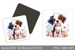 Cute Dog Magnet Sublimation. 3D Dog Square Magnet Design Product Image 1