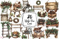 Rustic Winter Pine Cones Clipart Product Image 1
