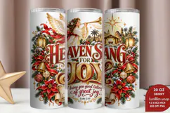 Heaven Sang for Joy 20oz Tumbler Wrap, Angel Christmas Tumbl Product Image 2