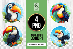 Bright Toucan Clipart Sublimation PNG Product Image 1