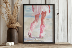 Watercolor Coastal Cowgirl Boots Beach Print Product Image 1