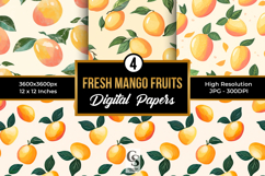 Fresh Mango Fruits Pattern Digital Paper Product Image 1