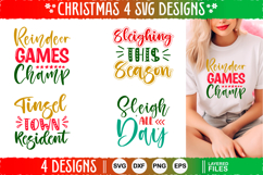 4 Christmas SVG Designs, Christmas SVG Cut file design Product Image 1