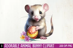 Adorable Animal Bunny Clipart, Watercolor Clipart Product Image 1