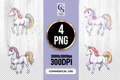 Rainbow Unicorn Fantasy Clipart Sublimation PNG Product Image 1