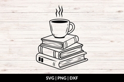 Hand Drawn Coffee And Books SVG Product Image 1