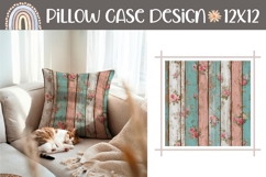 Rustic Pillow PNG, Floral Pillow Case Sublimation Product Image 1