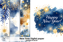New Year digital paper, background clipart Product Image 1