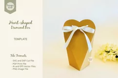 Heart Shaped Treat Box Favor Box Printable SVG Cutting File Product Image 1