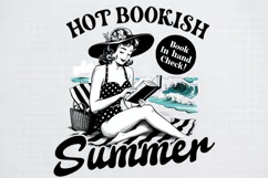 Retro Girl Quotes Hot bookish summer Black png Product Image 1