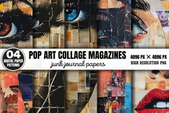 Pop Art Collage Magazines Journal Paper Bundle PNG Product Image 2