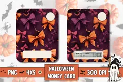 Halloween Bows Money Card, Cartoon Bats Money Card Design Product Image 1