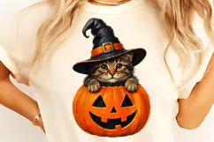 Funny Black Cat Pumpkin PNG, Black Cat Pumpkin PNG SVG Product Image 2