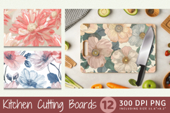 Pastel Blooming Flowers Cutting Boards sublimation Designs Product Image 1