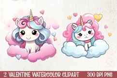 Unicorn Valentine Clipart Sublimation, Christmas Clipart Product Image 1