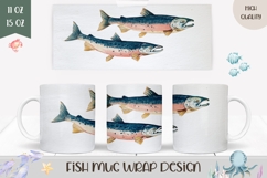 Fish Mug, Fishing Mug Design, Nature Mug Template Product Image 1