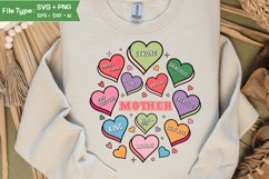 Mom Mothers Day SVG Mother SVG Dual Heart Mom Tshirt Design Product Image 1