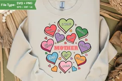 Mom Mothers Day SVG Mother SVG Dual Heart Mom Tshirt Design Product Image 1