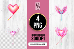 Cupid Heart Arrow Love Clipart Sublimation SVG PNG Product Image 1