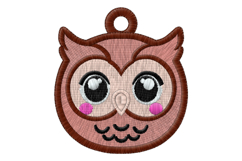 Cute Owl Keychain Embroidery Design Product Image 2