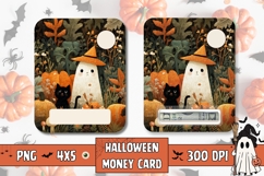 Cartoon Halloween Gift Card, Halloween Ghost Money Card PNG Product Image 1